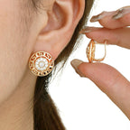 Gold-Plated Round Shape AD Studded Stud Earrings