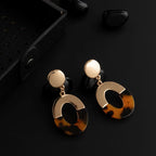 Gold Plated Oval Shaped Acrylic Indo-Western Earrings