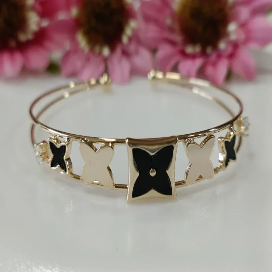 Silver / Gold / Rose Gold Plated Fancy Kada – Modern Everyday Wristwear - Shangri 