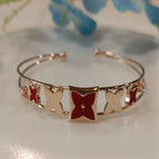 Silver / Gold / Rose Gold Plated Fancy Kada – Modern Everyday Wristwear - Shangri 