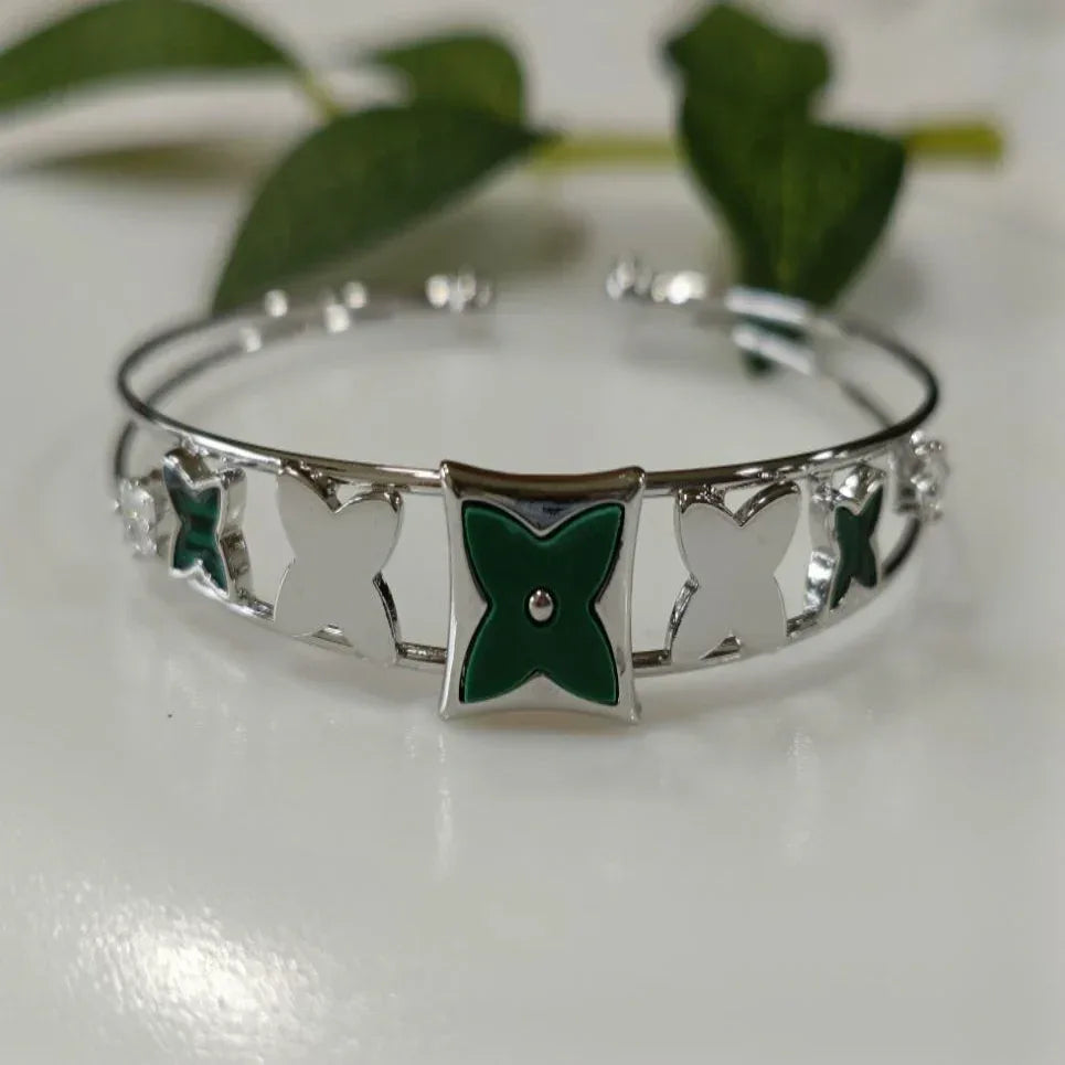 Silver / Gold / Rose Gold Plated Fancy Kada – Modern Everyday Wristwear - Shangri 