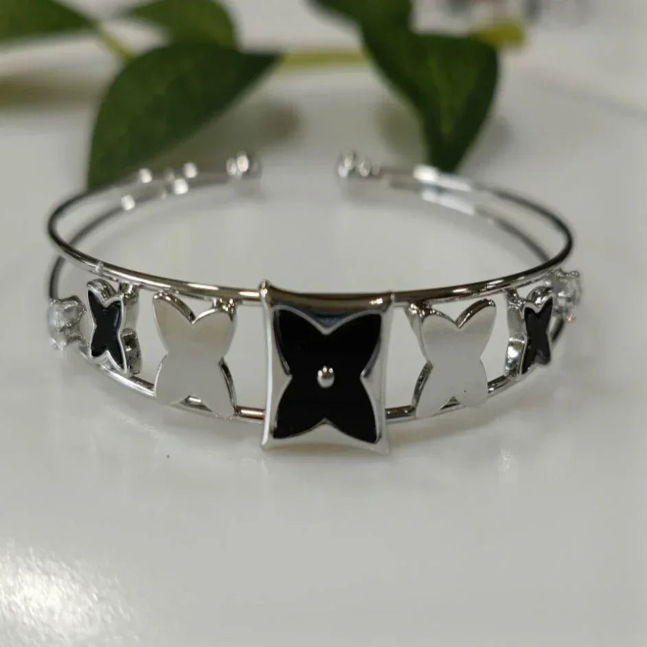 Silver / Gold / Rose Gold Plated Fancy Kada – Modern Everyday Wristwear - Shangri 