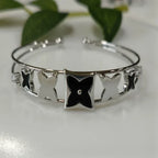 Silver / Gold / Rose Gold Plated Fancy Kada – Modern Everyday Wristwear - Shangri 