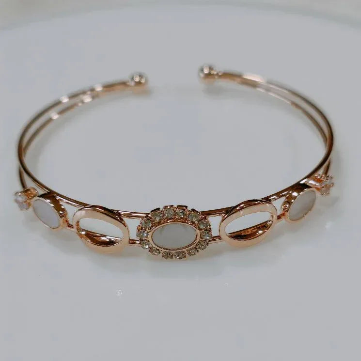 Designed Fancy Kada – Silver / Gold / Rose Gold Plated | Modern Trendy Wristwear - Shangri 