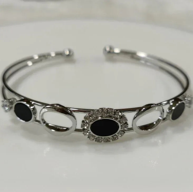 Designed Fancy Kada – Silver / Gold / Rose Gold Plated | Modern Trendy Wristwear - Shangri 