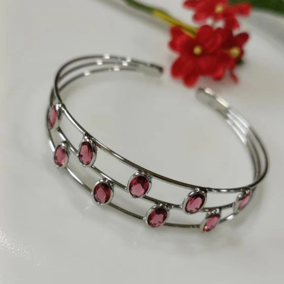 Fancy Plated Kada – Silver / Gold / Rose Gold | Modern Wristwear