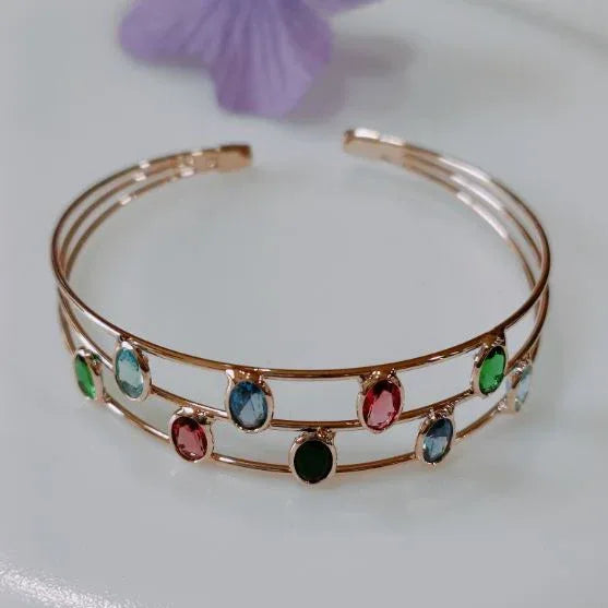 Fancy Plated Kada – Silver / Gold / Rose Gold | Modern Wristwear - Shangri 