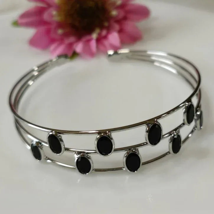 Fancy Plated Kada – Silver / Gold / Rose Gold | Modern Wristwear - Shangri 