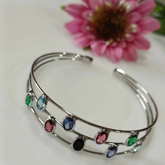 Fancy Plated Kada – Silver / Gold / Rose Gold | Modern Wristwear