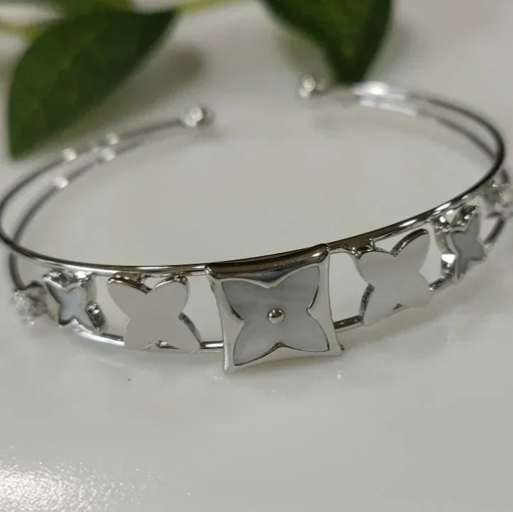 Silver / Gold / Rose Gold Plated Fancy Kada – Modern Everyday Wristwear - Shangri 