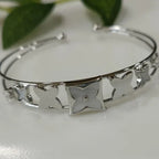 Silver / Gold / Rose Gold Plated Fancy Kada – Modern Everyday Wristwear - Shangri 