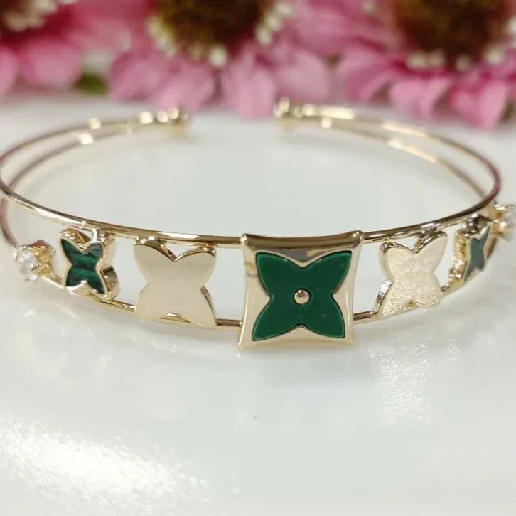 Silver / Gold / Rose Gold Plated Fancy Kada – Modern Everyday Wristwear - Shangri 