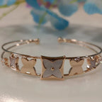 Silver / Gold / Rose Gold Plated Fancy Kada – Modern Everyday Wristwear - Shangri 