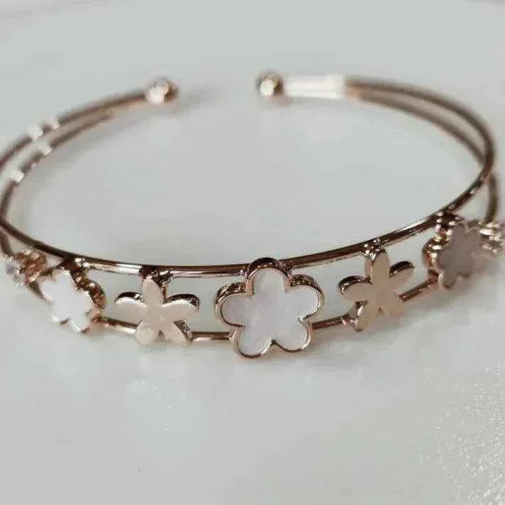 Fancy Plated Kada – Silver / Gold / Rose Gold | Elegant Modern Wristwear