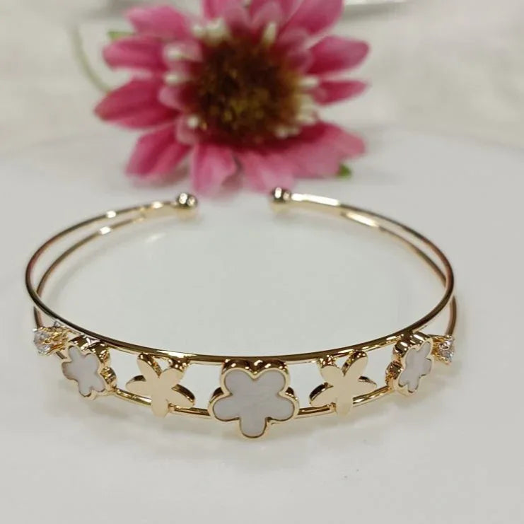 Fancy Plated Kada – Silver / Gold / Rose Gold | Elegant Modern Wristwear - Shangri 