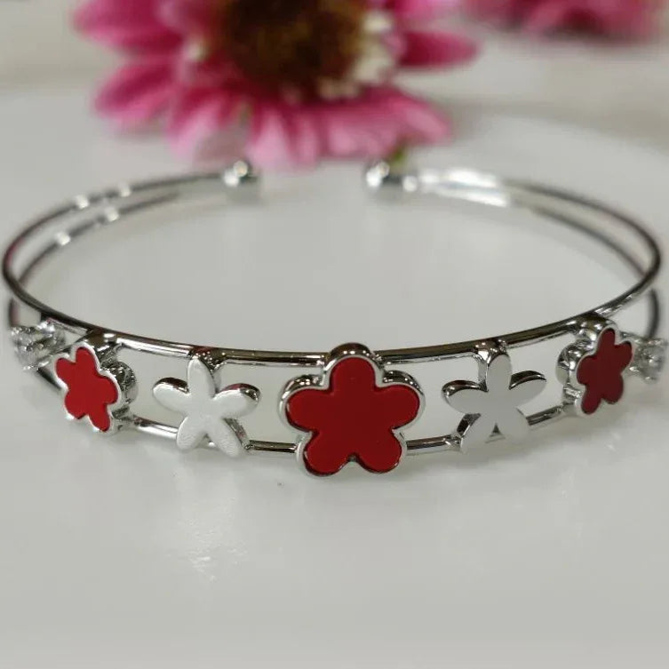 Fancy Plated Kada – Silver / Gold / Rose Gold | Elegant Modern Wristwear - Shangri 