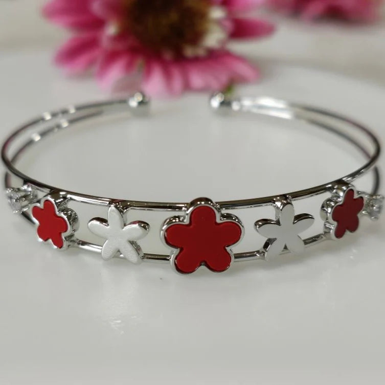 Fancy Plated Kada – Silver / Gold / Rose Gold | Elegant Modern Wristwear