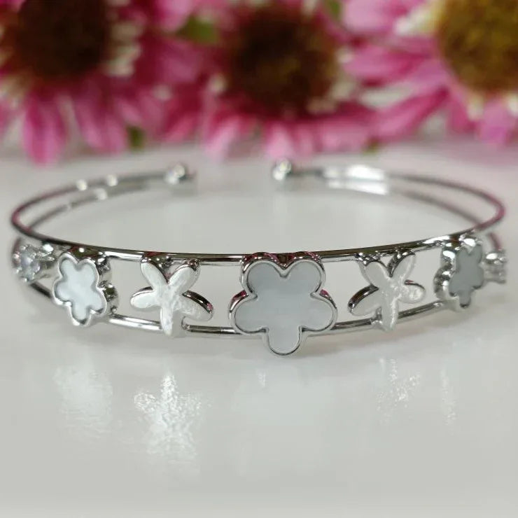 Fancy Plated Kada – Silver / Gold / Rose Gold | Elegant Modern Wristwear - Shangri 