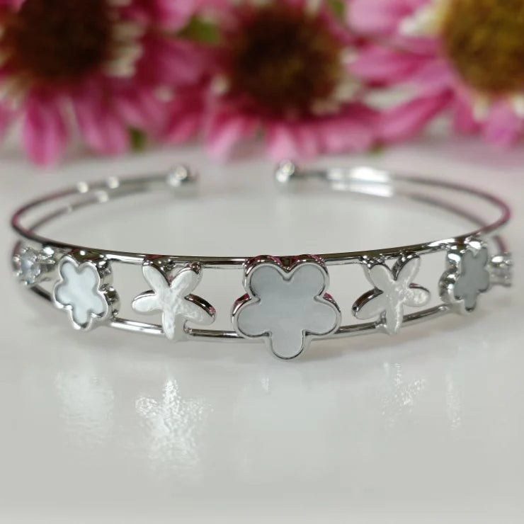 Fancy Plated Kada – Silver / Gold / Rose Gold | Elegant Modern Wristwear