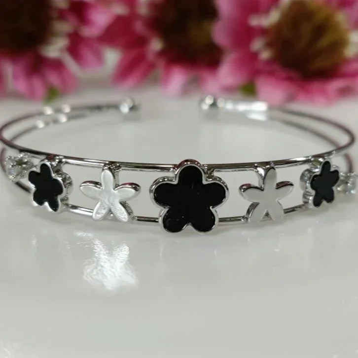 Fancy Plated Kada – Silver / Gold / Rose Gold | Elegant Modern Wristwear - Shangri 