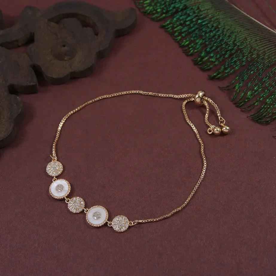 Korean Opal CZ Adjustable Bracelet – Gold, Silver & Rosegold Plated