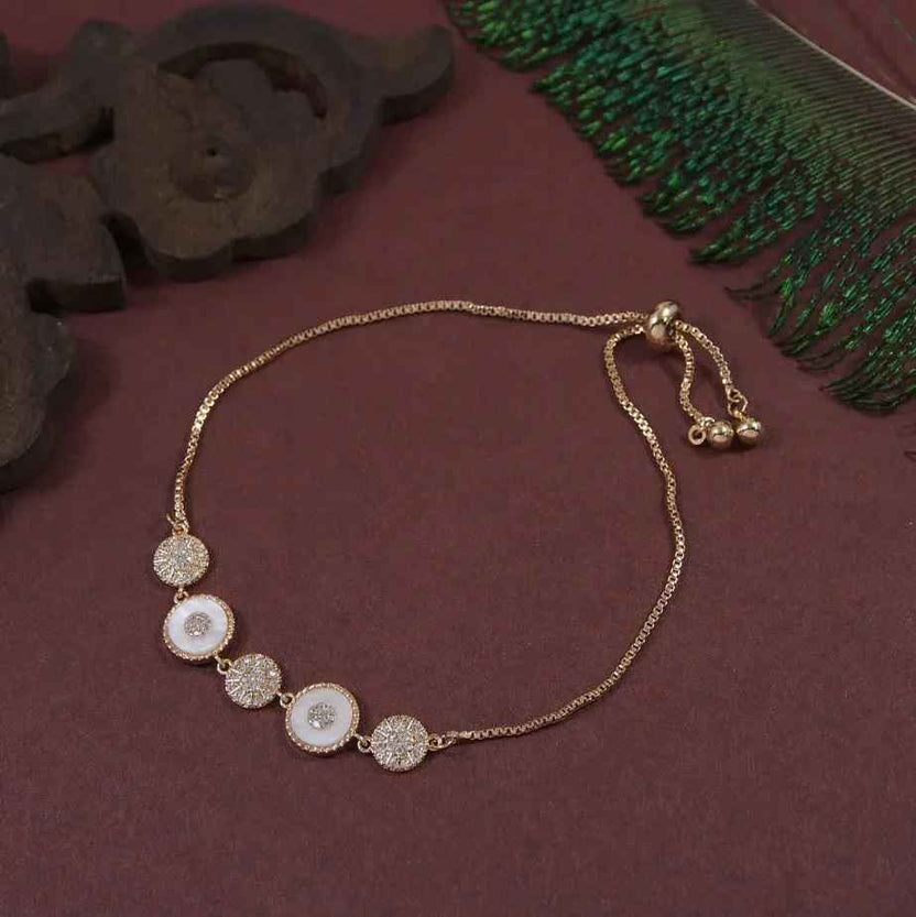 Korean Opal CZ Adjustable Bracelet – Gold, Silver & Rosegold Plated