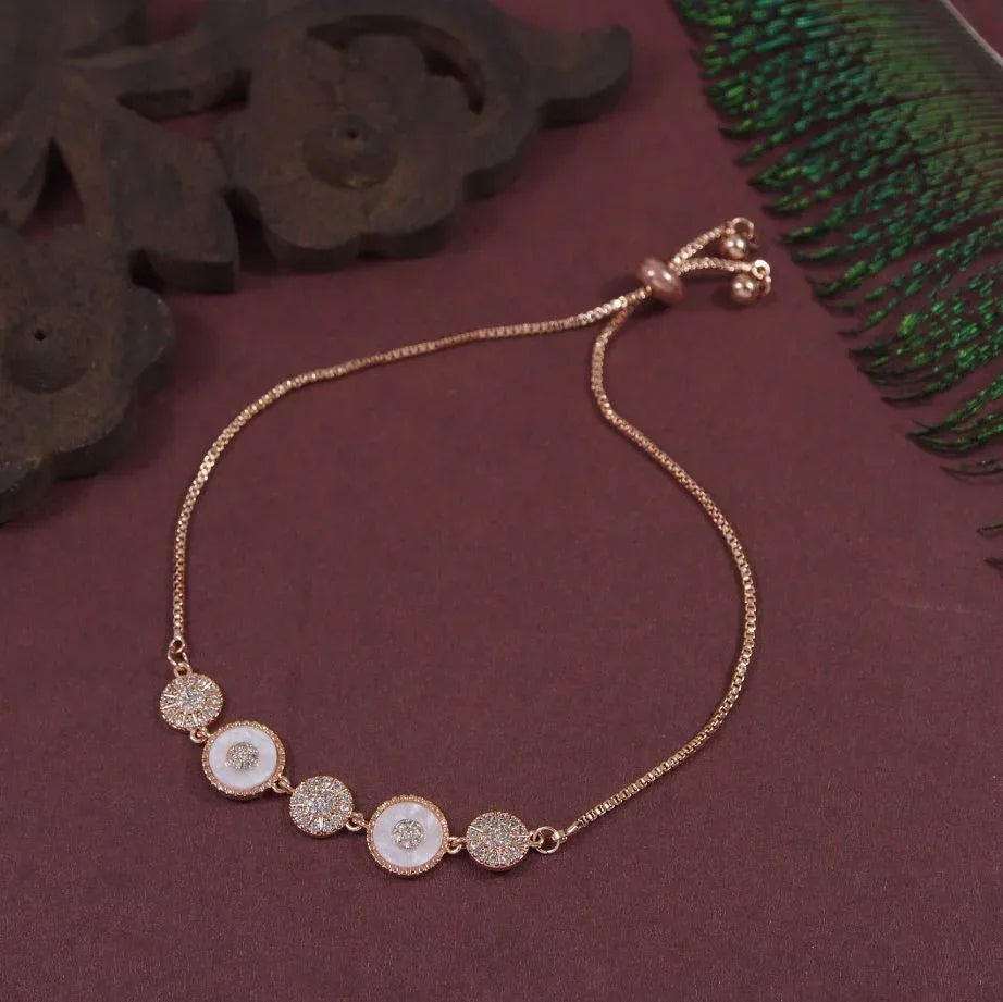 Korean Opal CZ Adjustable Bracelet – Gold, Silver & Rosegold Plated - Shangri 