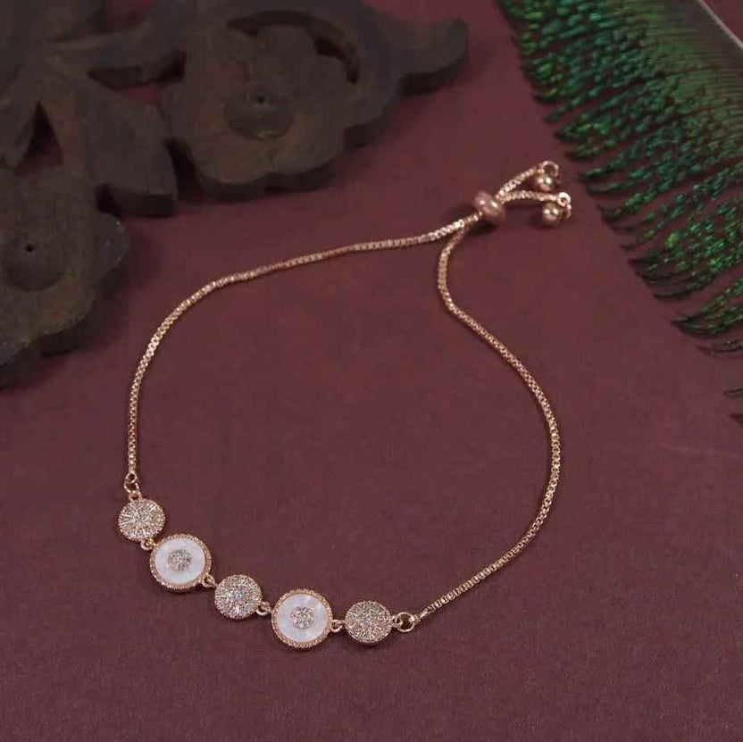Korean Opal CZ Adjustable Bracelet – Gold, Silver & Rosegold Plated