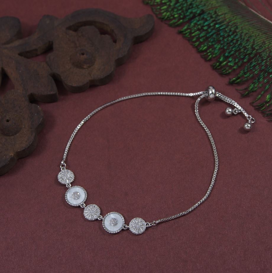 Korean Opal CZ Adjustable Bracelet – Gold, Silver & Rosegold Plated