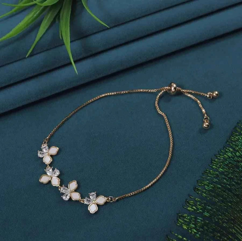 Korean Butterfly Link Adjustable Bracelet – Gold, Silver & Rosegold Plated