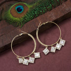Korean Round Stone-Studded Fancy Earrings – Gold / Silver Plated - Shangri 