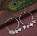 Korean Round Stone-Studded Fancy Earrings – Gold / Silver Plated