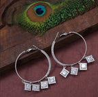 Korean Round Stone-Studded Fancy Earrings – Gold / Silver Plated - Shangri 