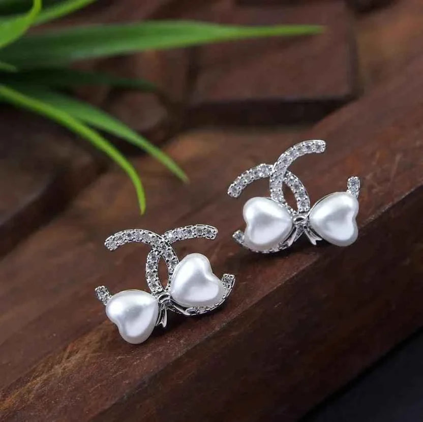 Korean Bow Knot Fancy Stud Earrings – Gold / Silver / Rosegold Plated