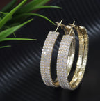 Korean CZ Round Hoop Earrings – Gold / Silver Plated - Shangri 