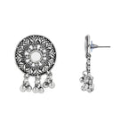 Ethnic Silver Oxidized Afghani Choker Necklace Set with Earrings