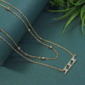 Gold / Rosegold Plated Multi-Layered Thunder Style Cubic Zirconia Necklace