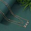 Gold / Rosegold Plated Multi-Layered Thunder Style Cubic Zirconia Necklace