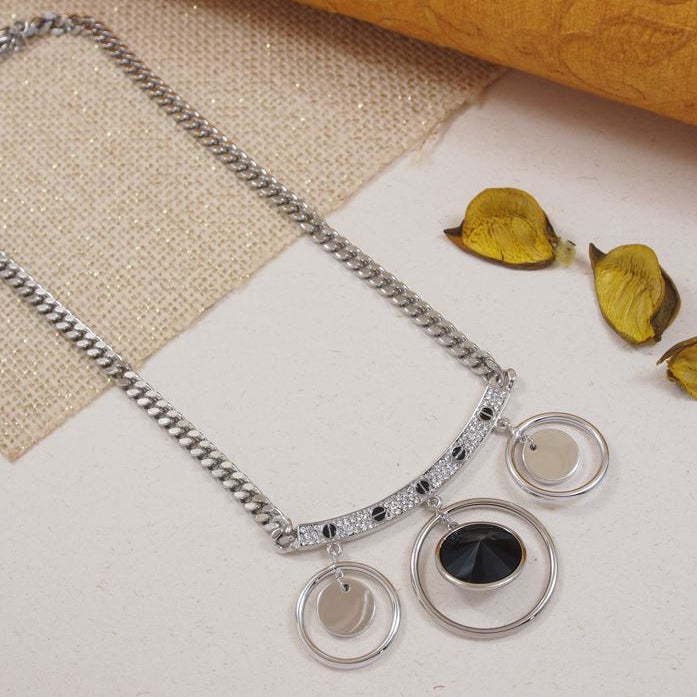 Geometric Pendant Long Chain Necklace