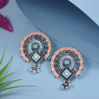 Antique Silver/Gold Plated Enamel Artwork Earrings – Multi-Color Design