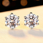 Shangri Classic Solitaire AD Stud Earrings – Anti Tarnish Silver Diamond Look Studs