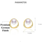 Shangri Gold Pearl Triangle Stud Earrings – Korean Minimal Geometric Pearl Studs