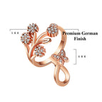 Rose Gold Plated American Diamond Studded Contemporary Korean Finger Ring