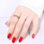 Rose Gold Plated American Diamond Studded Hearts Inspired Contemporary Adjustable Finger Ring