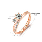 Rose Gold Plated American Diamond Studded Contemporary Korean Finger Ring