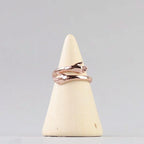 Rose Gold-Plated Hug Shaped Adjustable Finger Ring