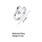 Amazing Hug Design Silver Plated Adjustable Ring for Women