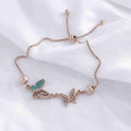 Stainless Steel Butterfly Adjustable Bracelet (Silver / Rose Gold Plated)
