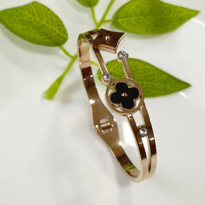 Stainless Steel Rose Gold / Silver Plated Multi Clover Kada