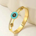 Stainless Steel Gold / Rose Gold Plated Evil Eye Kada